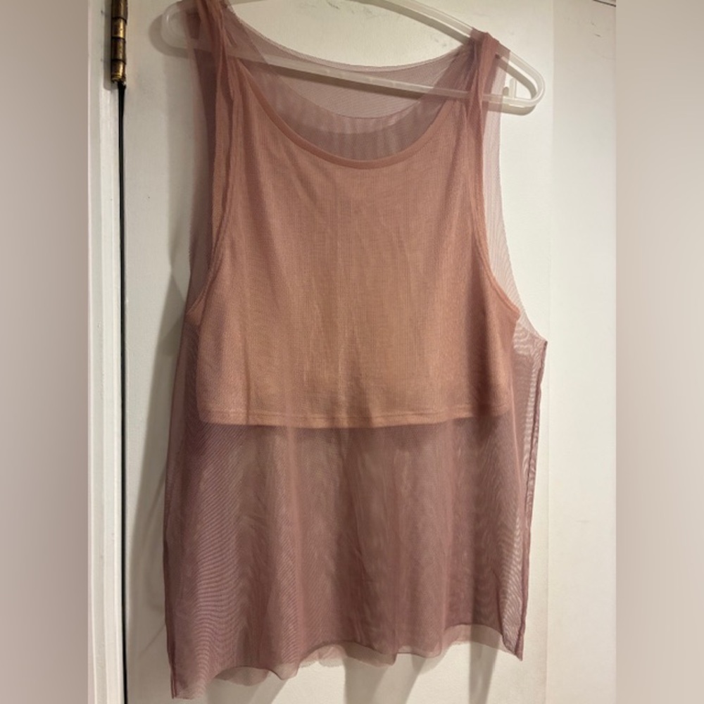 ALO Yoga Sheer Pink Sleeveless Tank Top